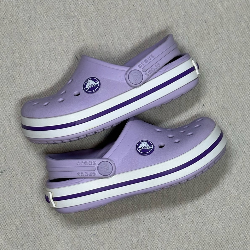 Crocs Crocbrand Clog Neon Purple Lavender Girls Slip-On Toddler Child Size 8